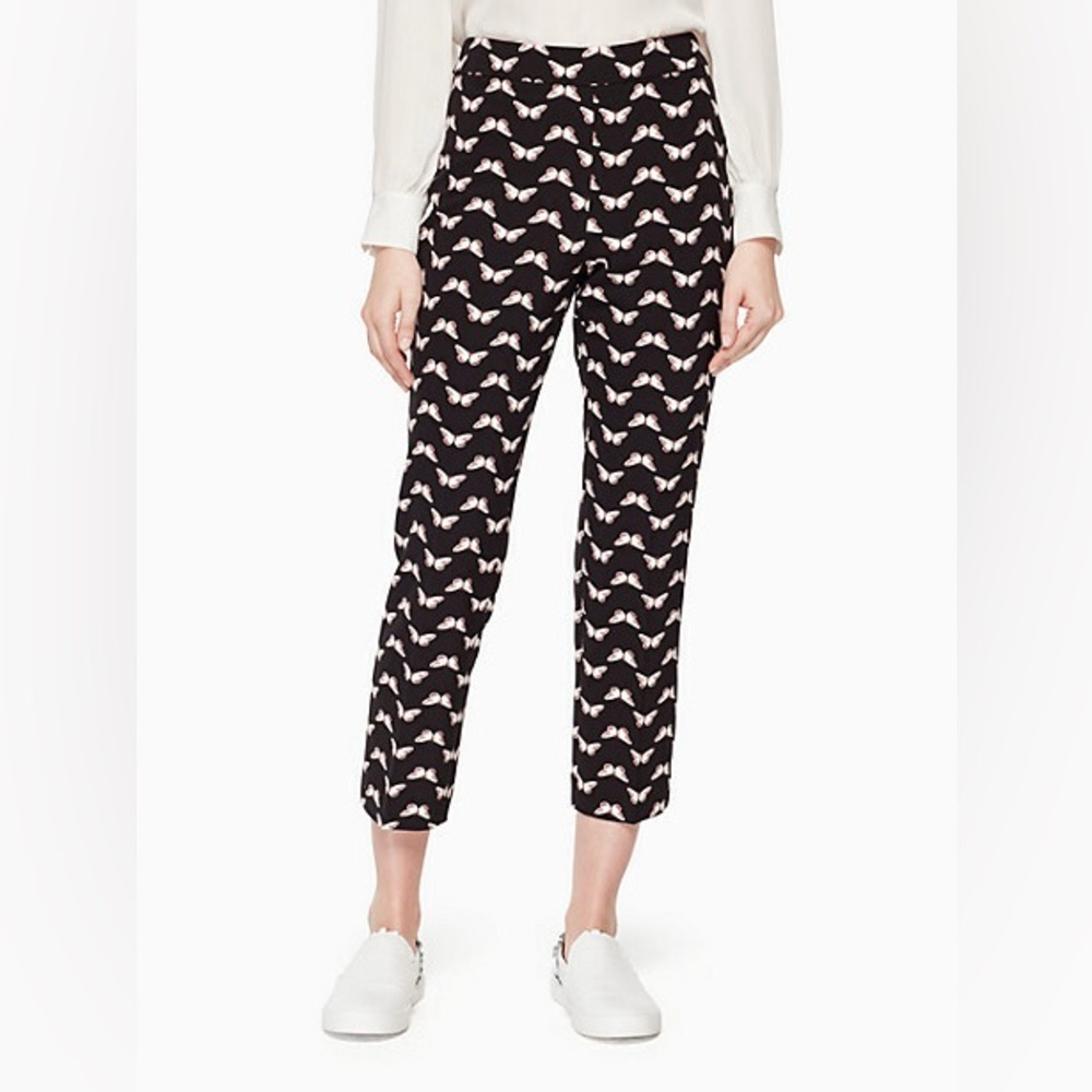 Kate‎ Spade Black Butterfly Crepe Ankle Pants